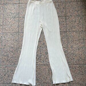 Meshki White Pleated Flare Pants (XS)